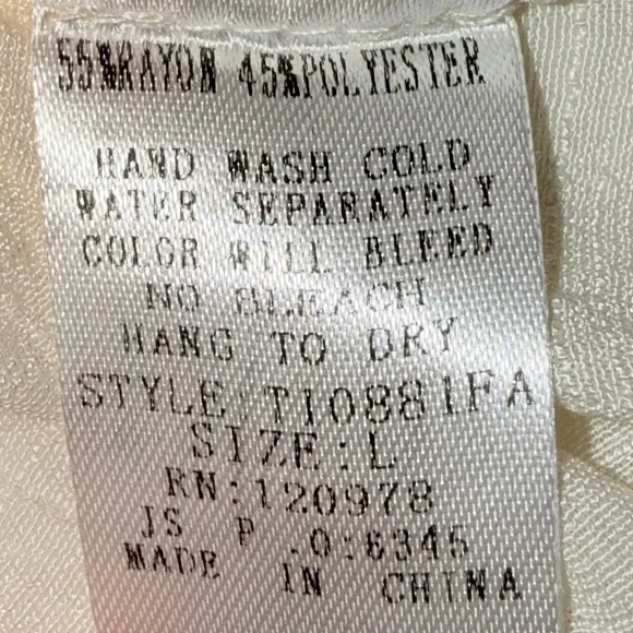 FSL + Apparel Ivory Lace Trim Boho Blouse Sz L Cottagecore Romantic Rayon Top - Picture 8 of 11